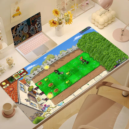 Plants vs Zombies Replanted Maps Mouse Pad Desk Mat Large Non-slip Anti-fray Keyboard Ergonomic Office Rubber PC Home Custom
