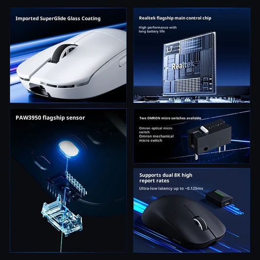 MCHOSE L7 Ultra Gaming Mouse Lightweight Three-mode Bluetooth Pro Wireless PAW3395 For Electronic Games Consumer Electronics