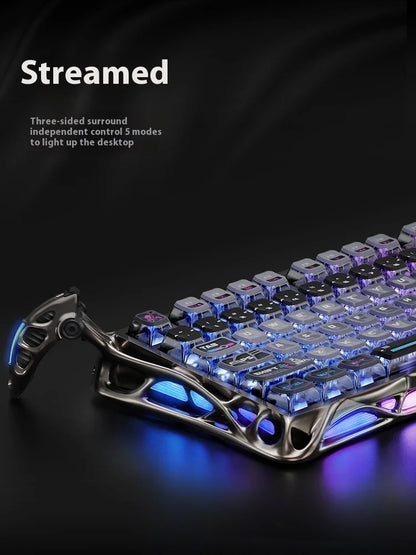Gravastar K1 Bluetooth Wireless Mechanical Keyboard Aluminium Alloy Tri-Mode RGB E-sports Gaming Keyboard Custom PC Accessories