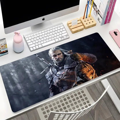 The W-Witchers 3 Mouse Pad Cartoon Lockedge Large Gaming Pad Computer Gamer Keyboard Mouse Mat Desk Mousepad for PC Desk Pad