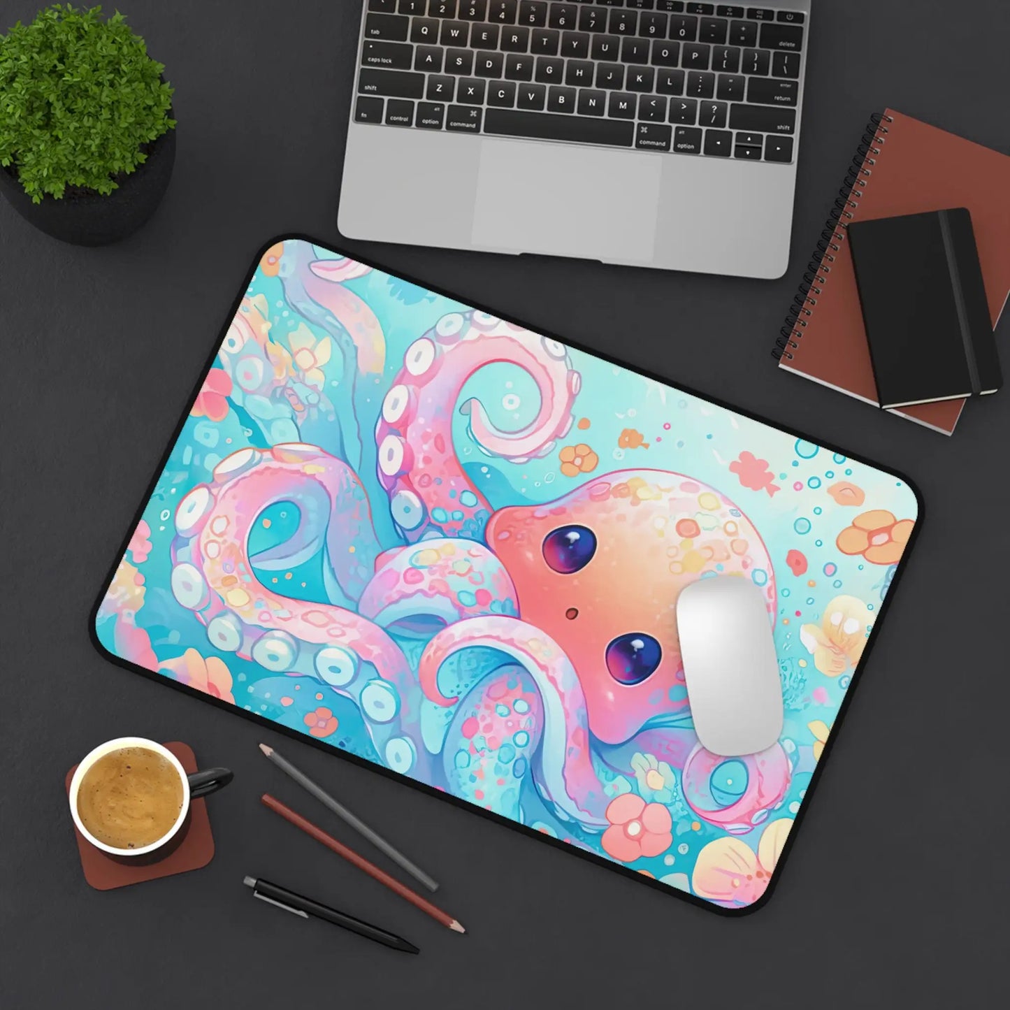 Cute Octopus Gaming Mouse Pad, Ocean Anime Octopus Desk Mat, Minimalist Office Decoration Mat, The Perfect Gift for Friends.