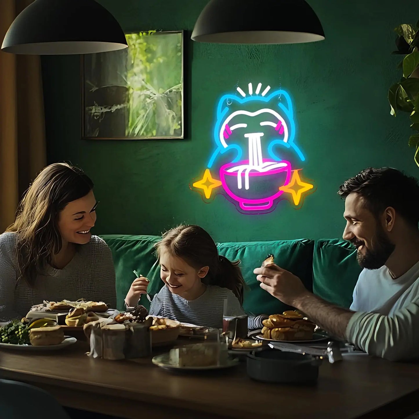 LED Ramen Neon Light - Cute Bear Noodle Neon Sign, Dimmable Japanese Wall Decor for Gaming Room, Restaurants, Bars, Kids Bedroom